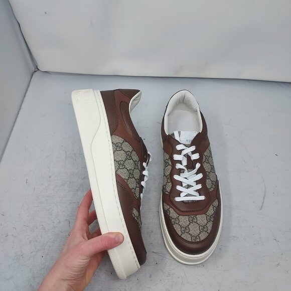 Gucci Brown GG Panelled Low Top Mens Sneaker - Picture 1 of 11